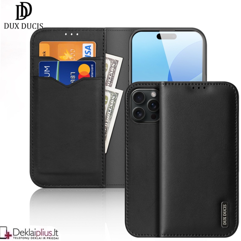 Dux Ducis Hivo odinis dėklas - juodas (Apple Iphone 16 Pro) Dux Ducis Hivo odinis dėklas - juodas (Apple Iphone 16 Pro)